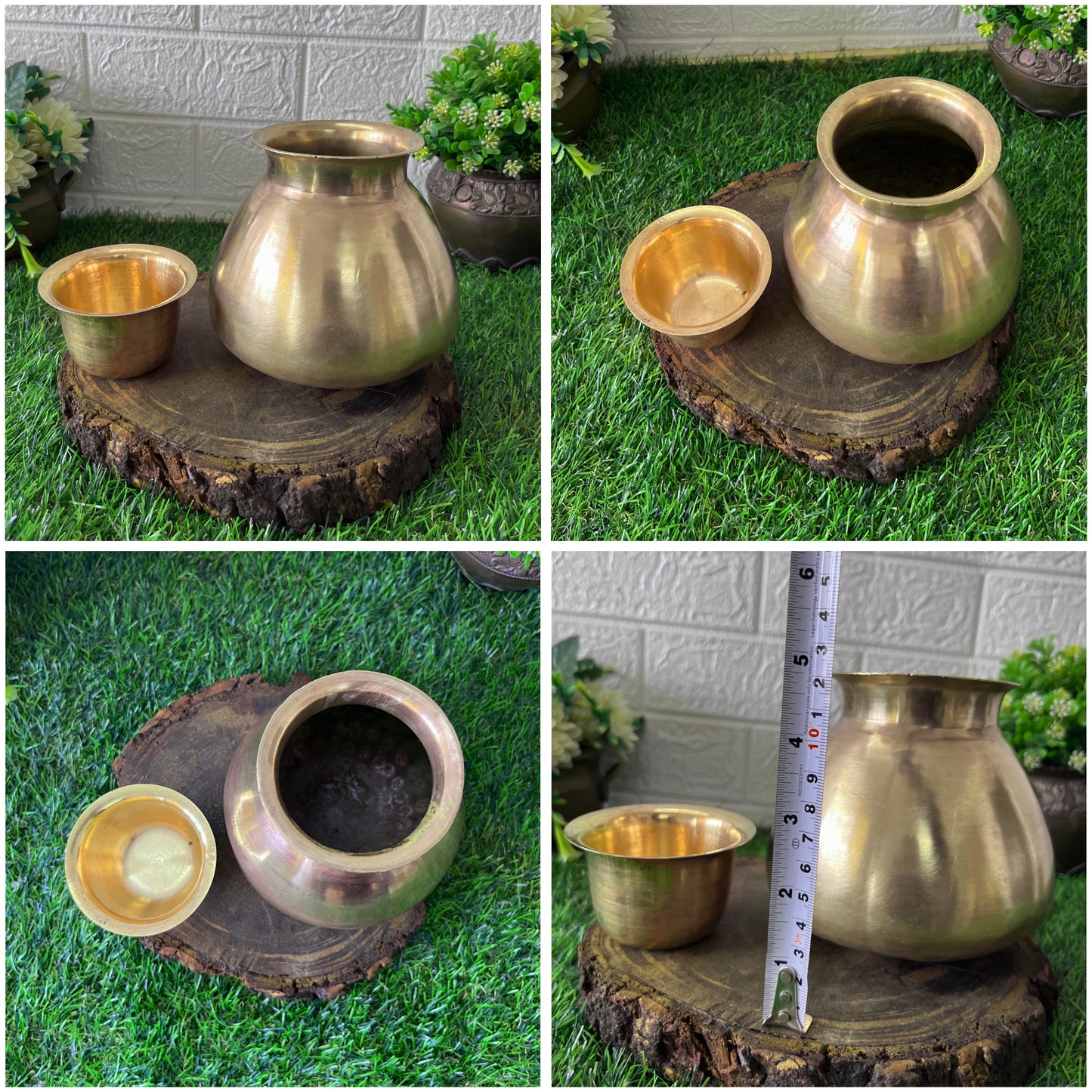 Brass Kalash And Pela By Bombay Antiques - Antique Lota and Glass