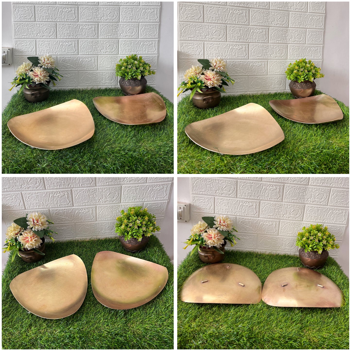 Brass Trays In Pair - Antique Serving Item