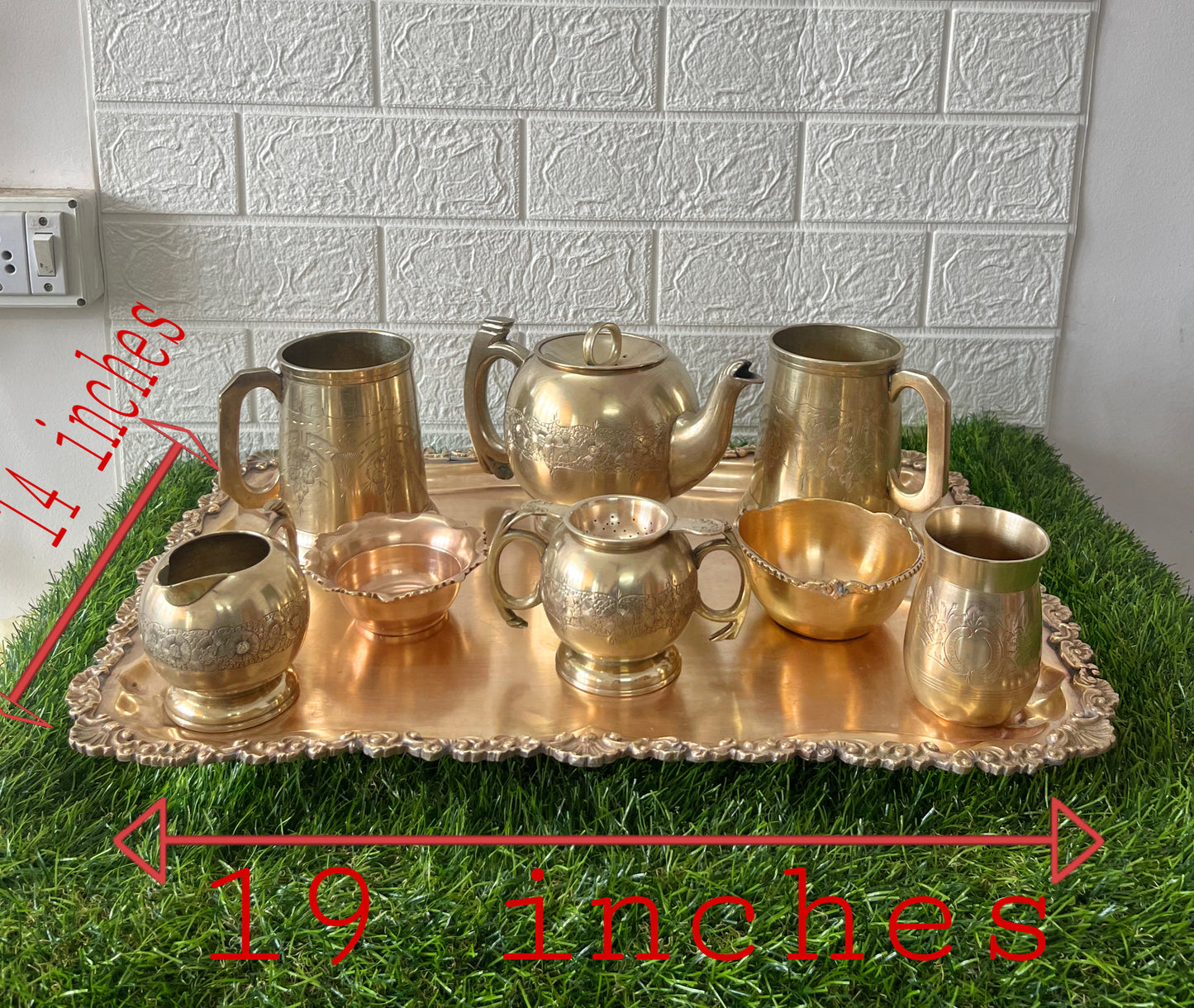 Antique Brass Tea Serving Set