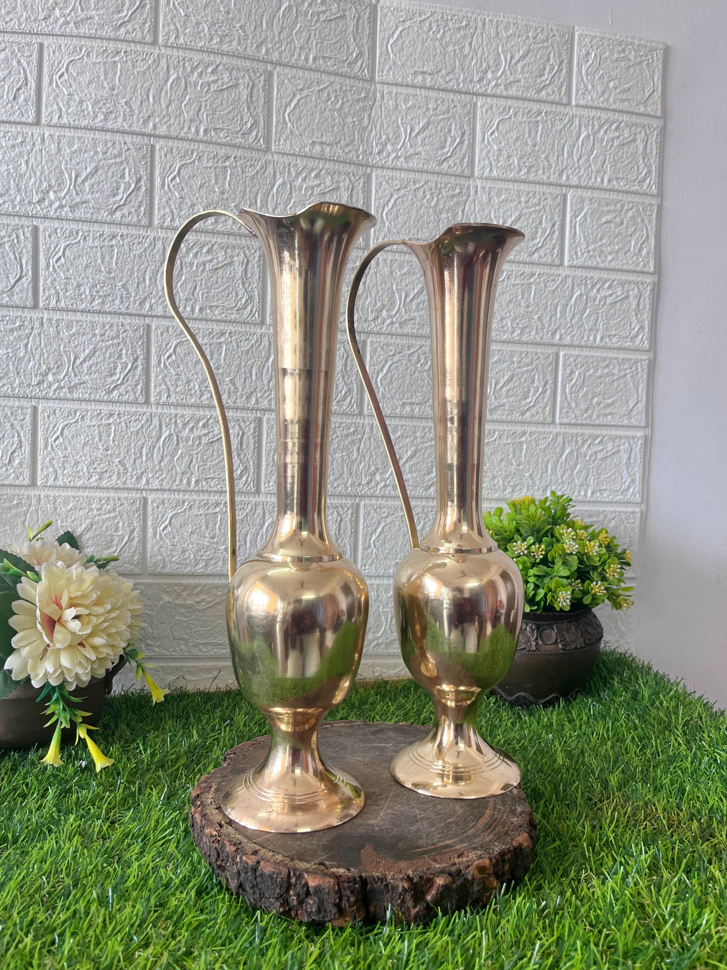 Brass Rare Jug Pair - Antique Item