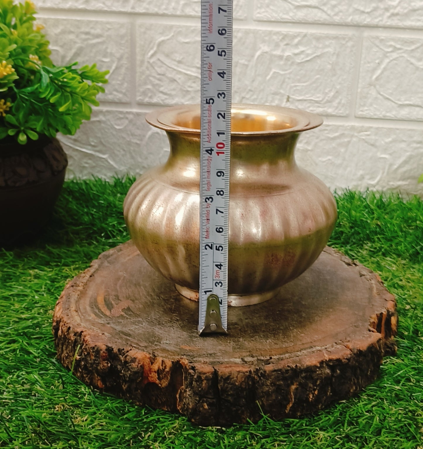 Antique Bronze Kalash With Brass Pela | Kansa Lota with Glass | Traditional Kitchen Utensil