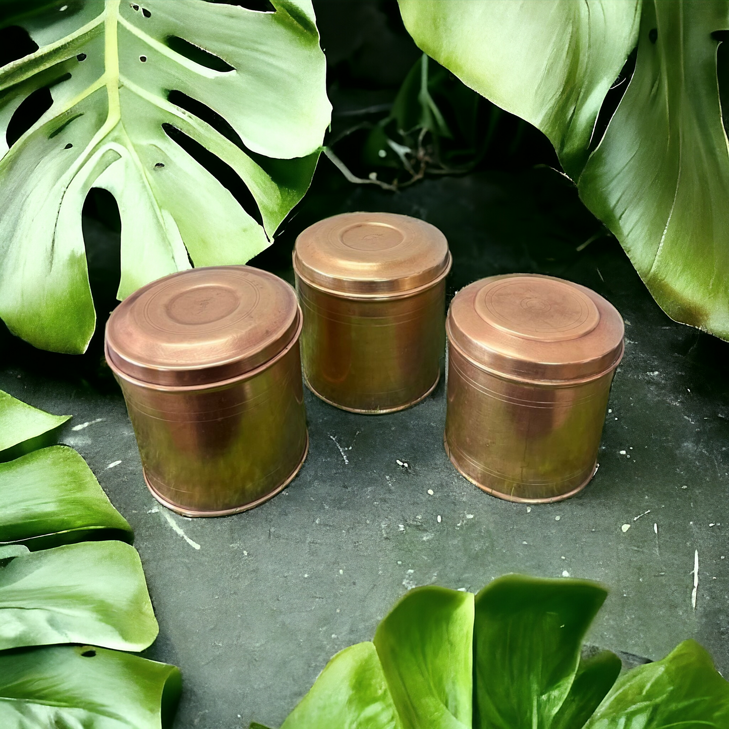 Brass Dabba In Set - Antique Storage Item