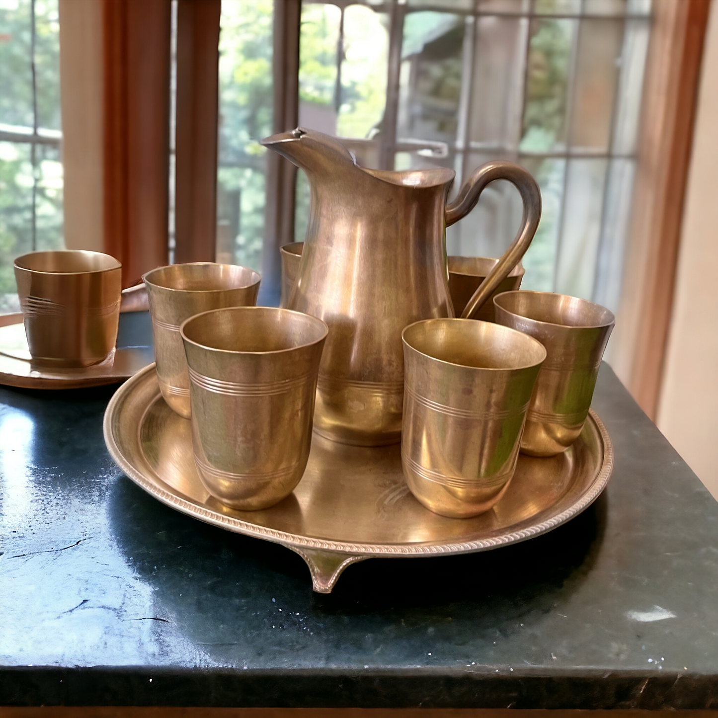 Brass Jug Set - Antique Serving Item