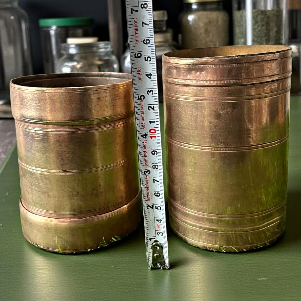 Antique Brass Mugs Pair, 1976 | Traditional Drinkware & Home Décor Collection