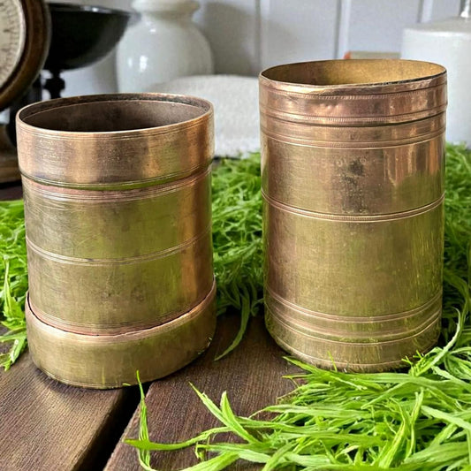 Antique Brass Mugs Pair, 1976 | Traditional Drinkware & Home Décor Collection