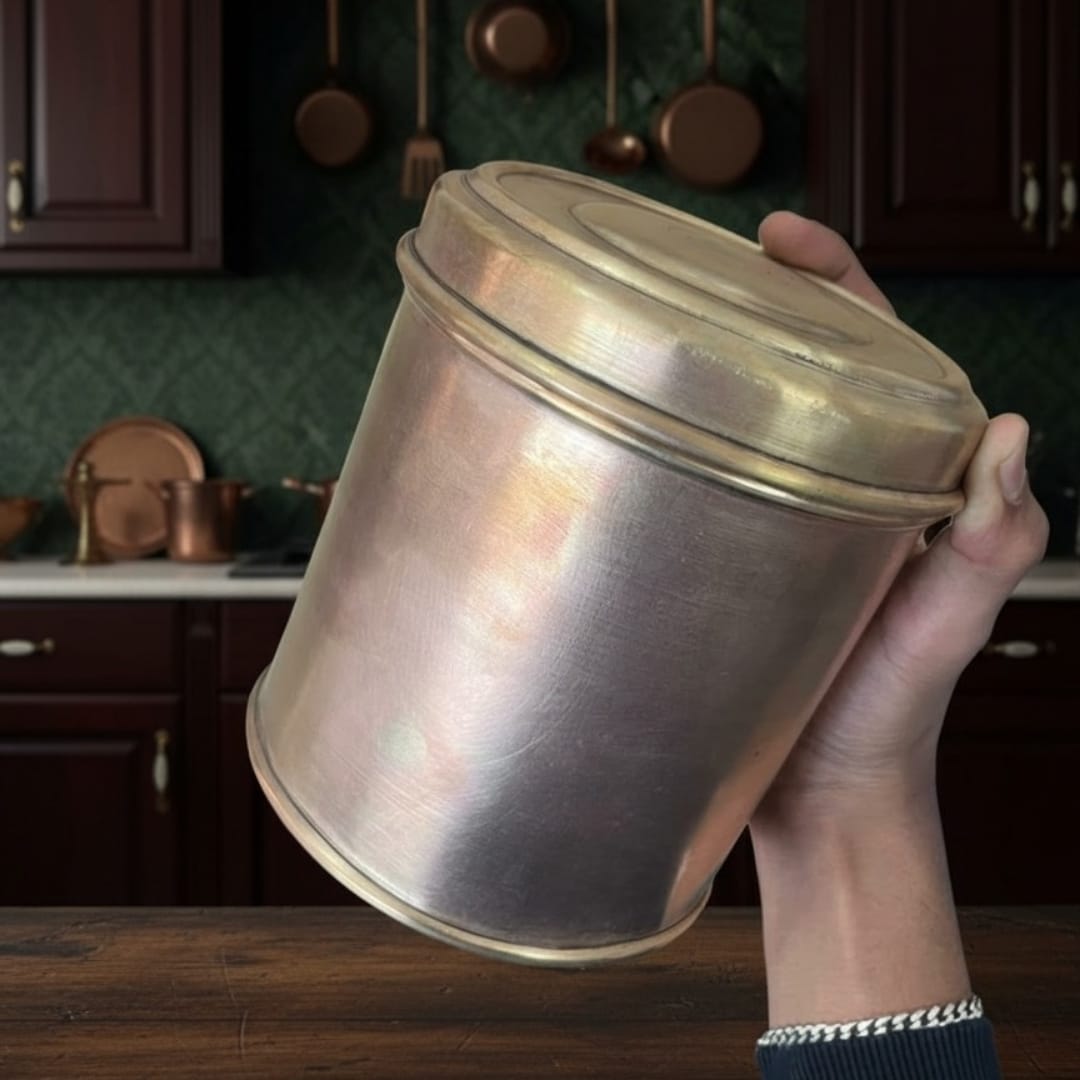 Antique Brass Storage Box 6 Litre | Solid Brass Home Décor Piece