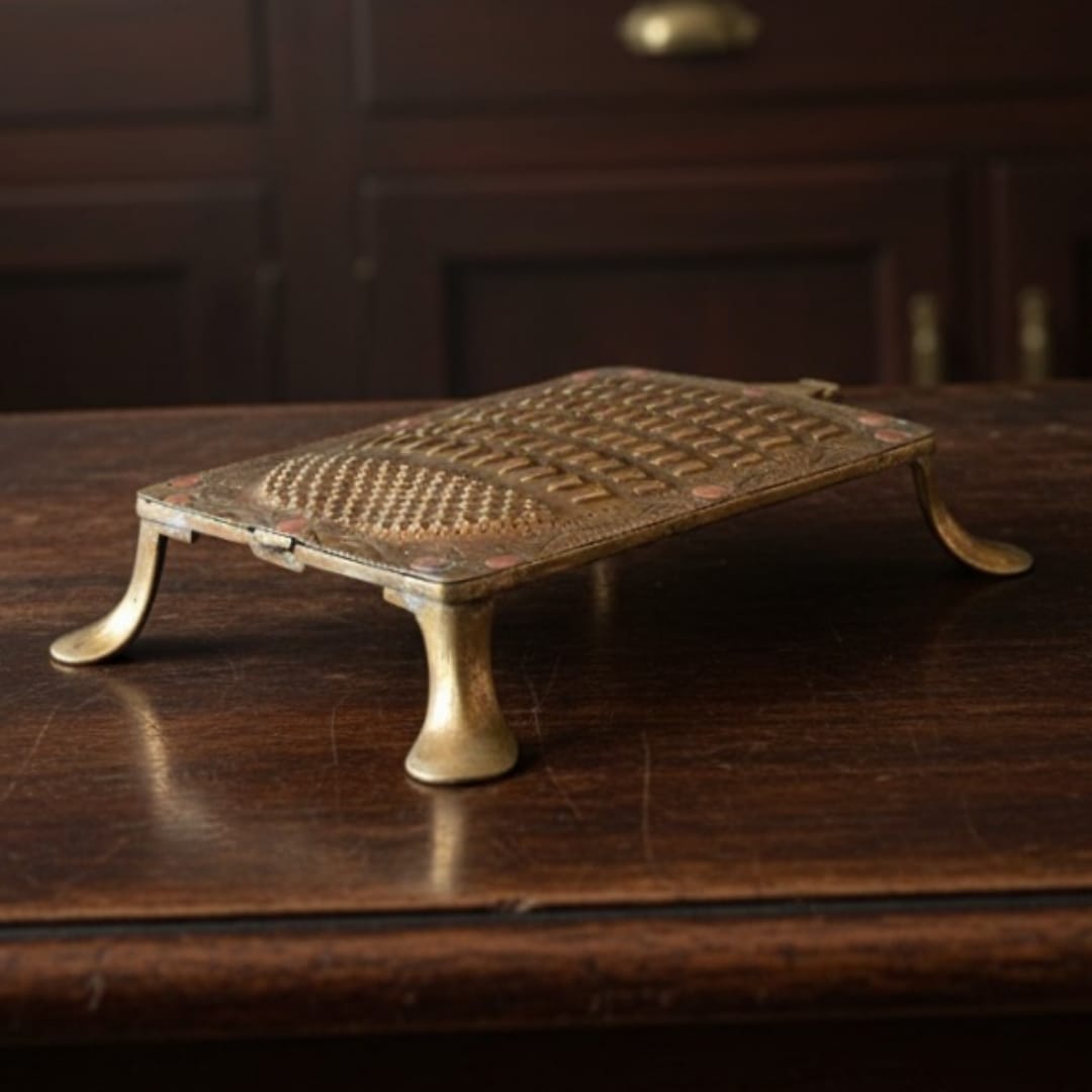 Antique Brass Engraved Grater | Solid Brass Kitchen Collectible Grater