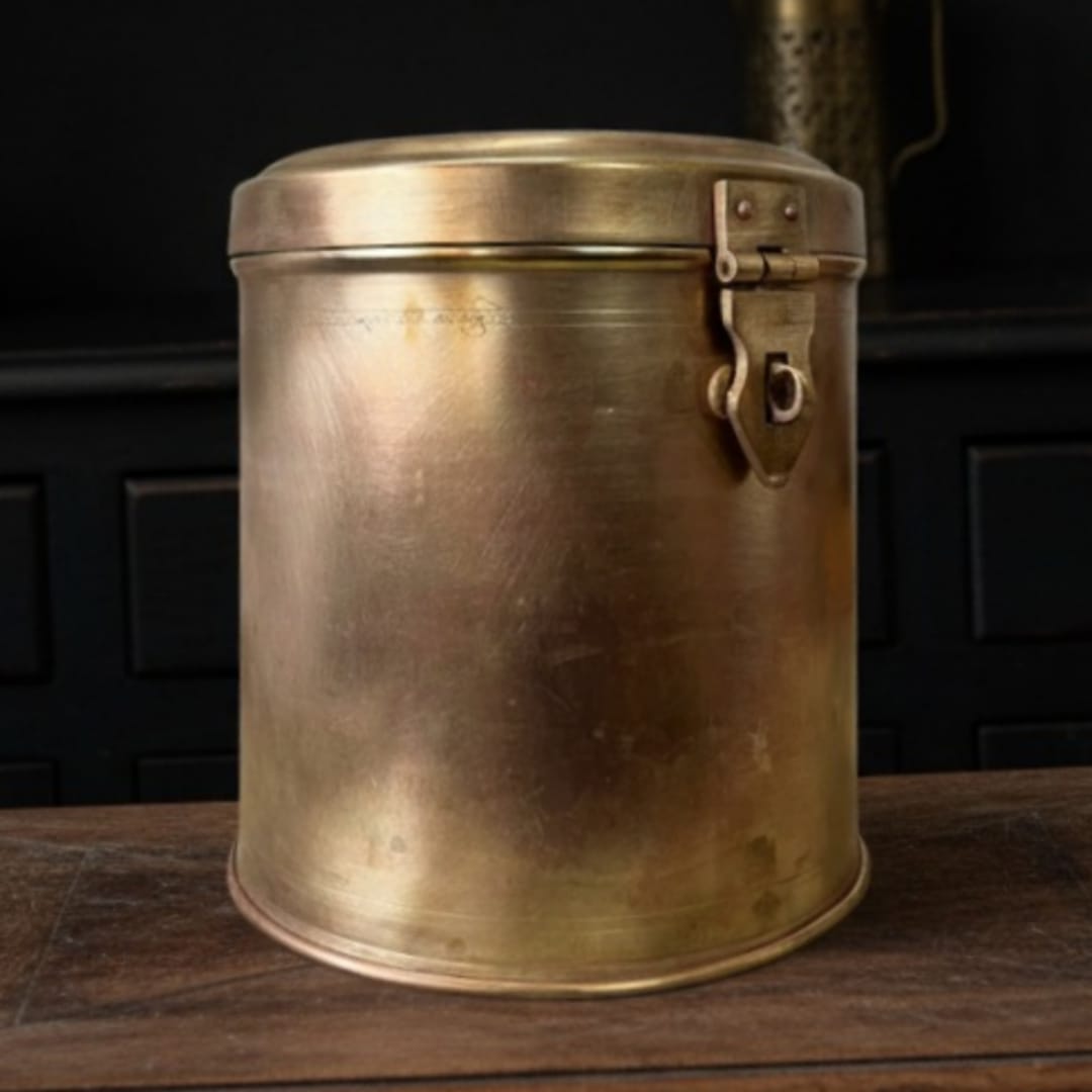 Antique Brass Storage Box 6 Litre | Solid Brass Home Décor Piece
