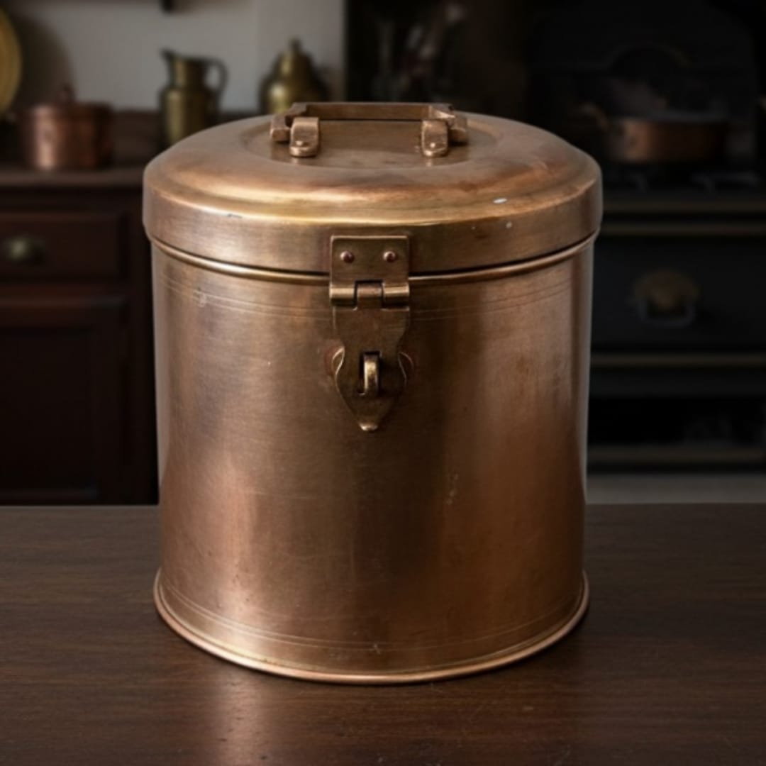 Antique Brass Storage Box 6 Litre | Solid Brass Home Décor Piece