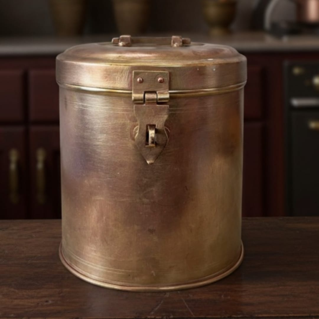 Antique Brass Storage Box 6 Litre | Solid Brass Home Décor Piece