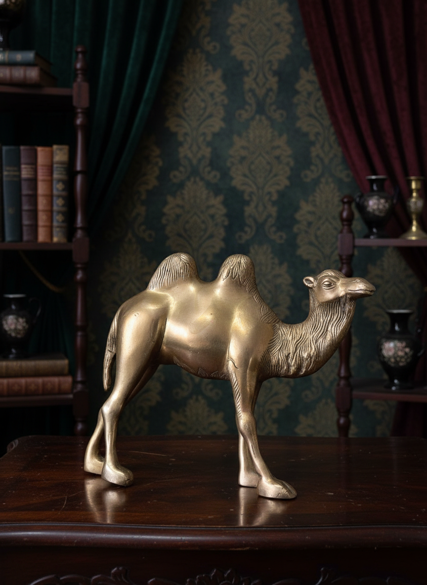 1962 Antique Brass Camel Figurine | Solid Brass Décor Accent
