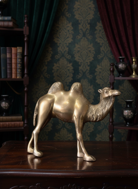 1962 Antique Brass Camel Figurine | Solid Brass Décor Accent