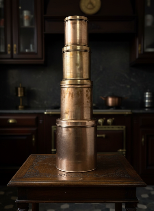1971 Antique Brass Storage Box Set of 4 Big and Small | Classic Brass Container Collection