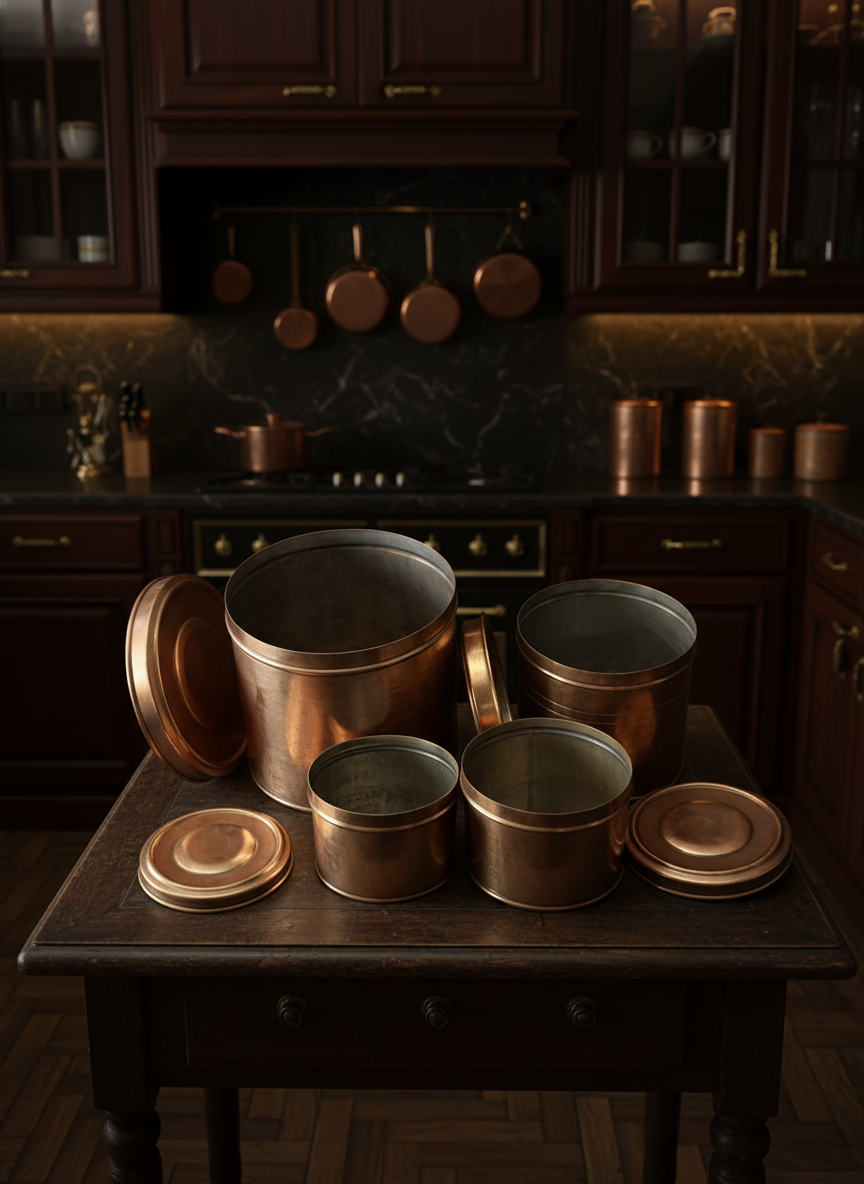 1971 Antique Brass Storage Box Set of 4 Big and Small | Classic Brass Container Collection