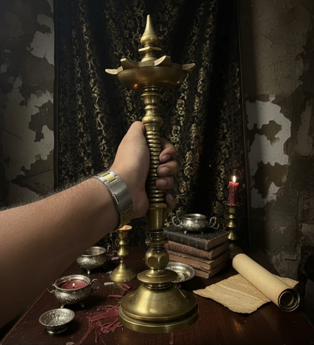 1983 Antique Brass Samay | Tall Heritage Brass Display Piece