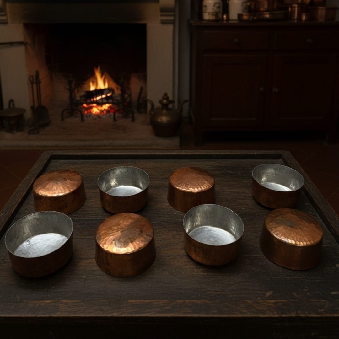 1983 Antique Copper Bowl Set of 8 | Copper Serving Bowls