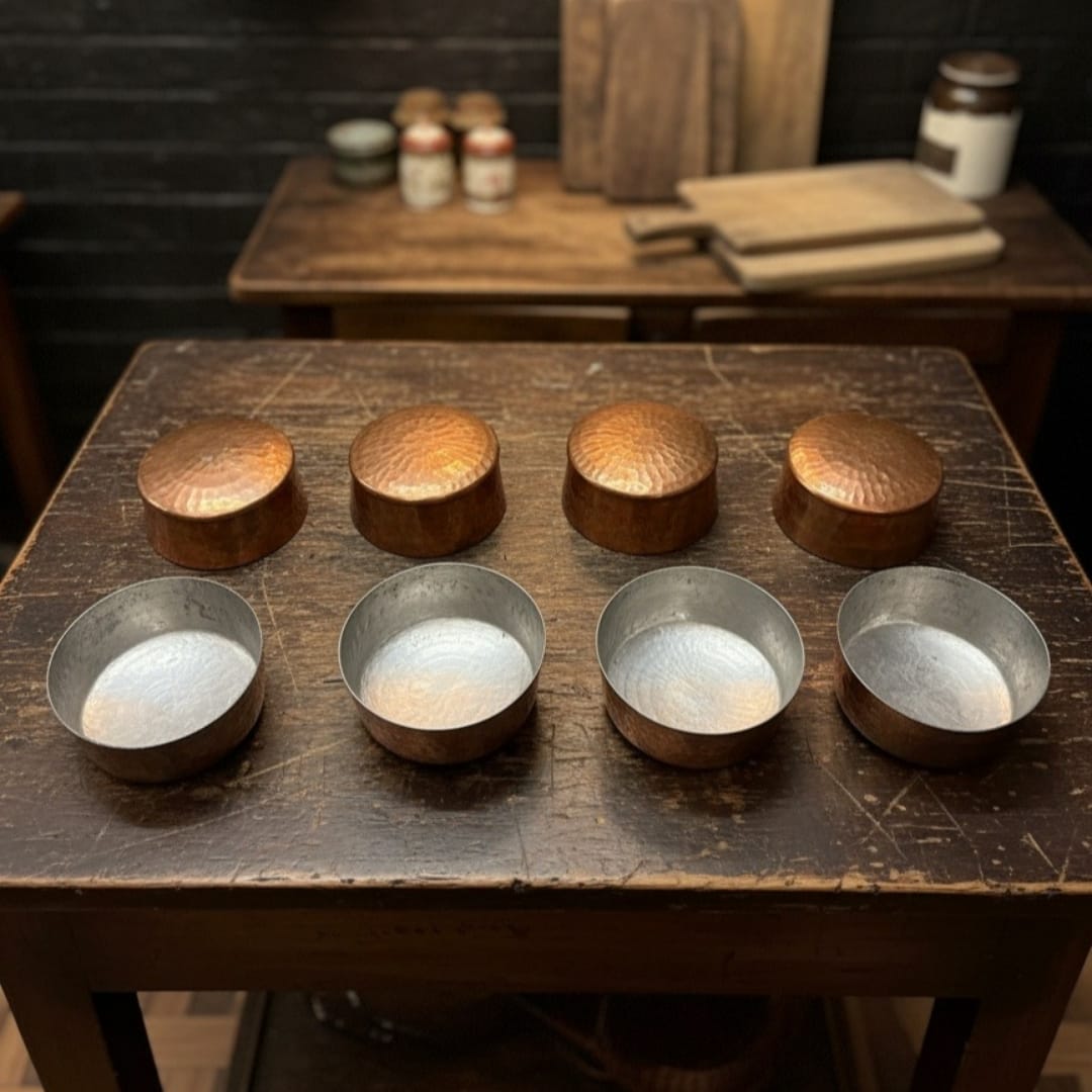 1983 Antique Copper Bowl Set of 8 | Copper Serving Bowls