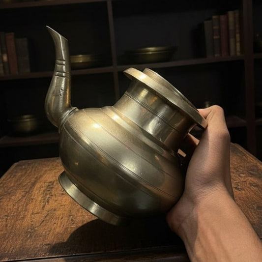 1974 Antique Bronze Kamandal with Glass 1.5L | Bronze Water Kamandal