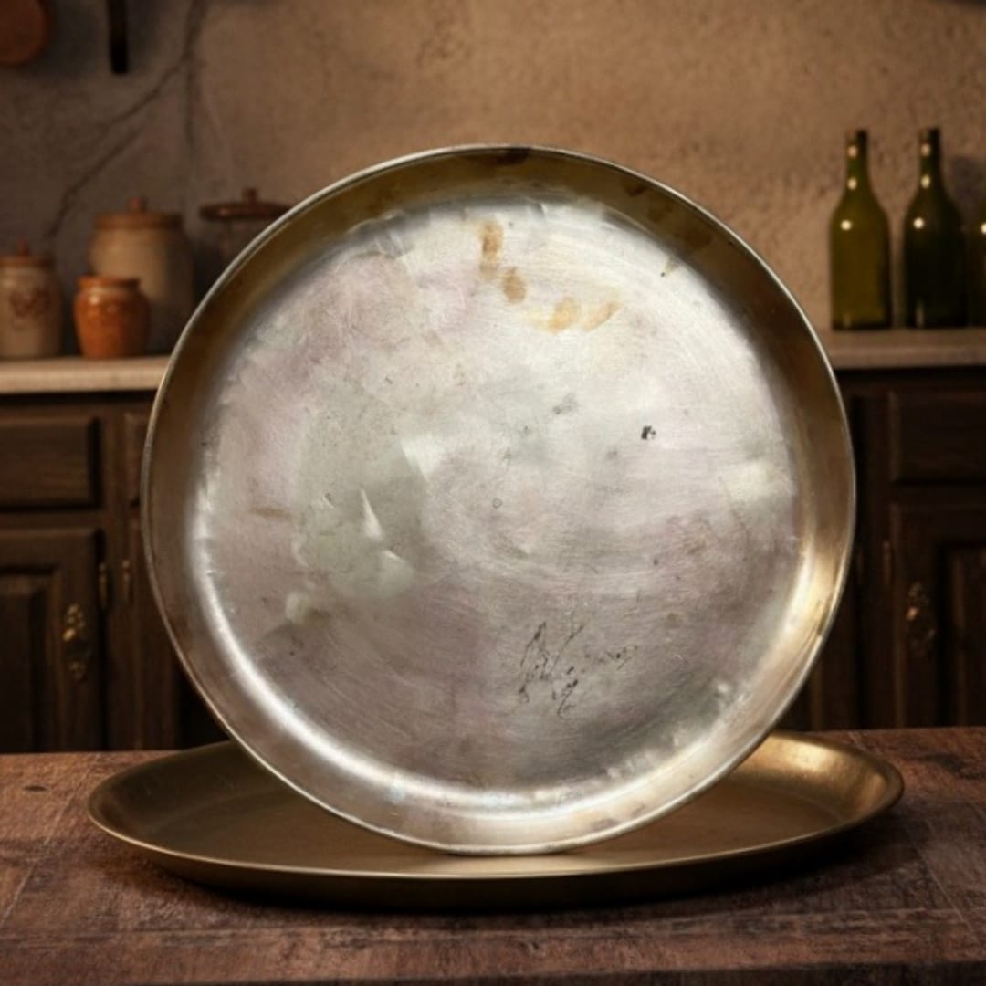 1984 Antique Brass Thal | Large Brass Serving Platter