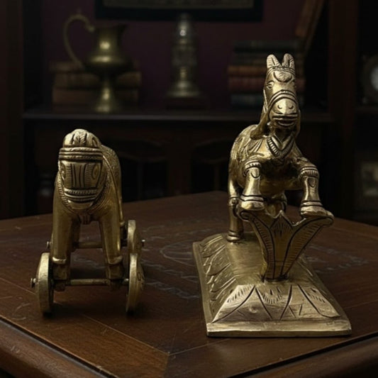 1980 Antique Brass Horses Pair | Collectible Brass Décor Set