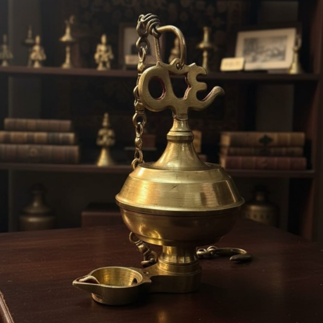 1972 Antique Brass Lamandiva | Traditional Brass Decor Collectible