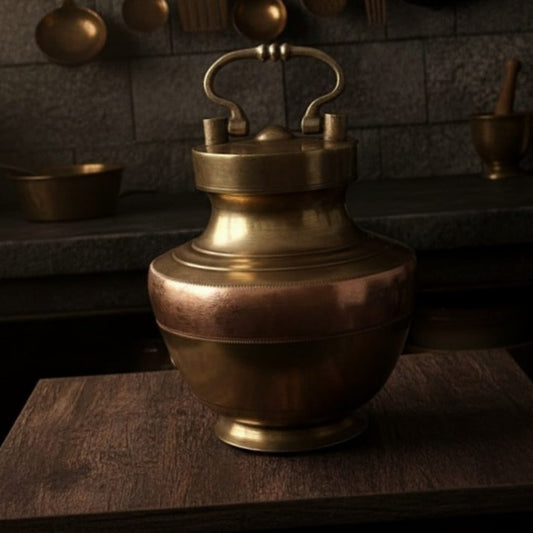 1975 Antique Brass–Copper Mix Gangjal Kalash | Traditional Decor Collectible