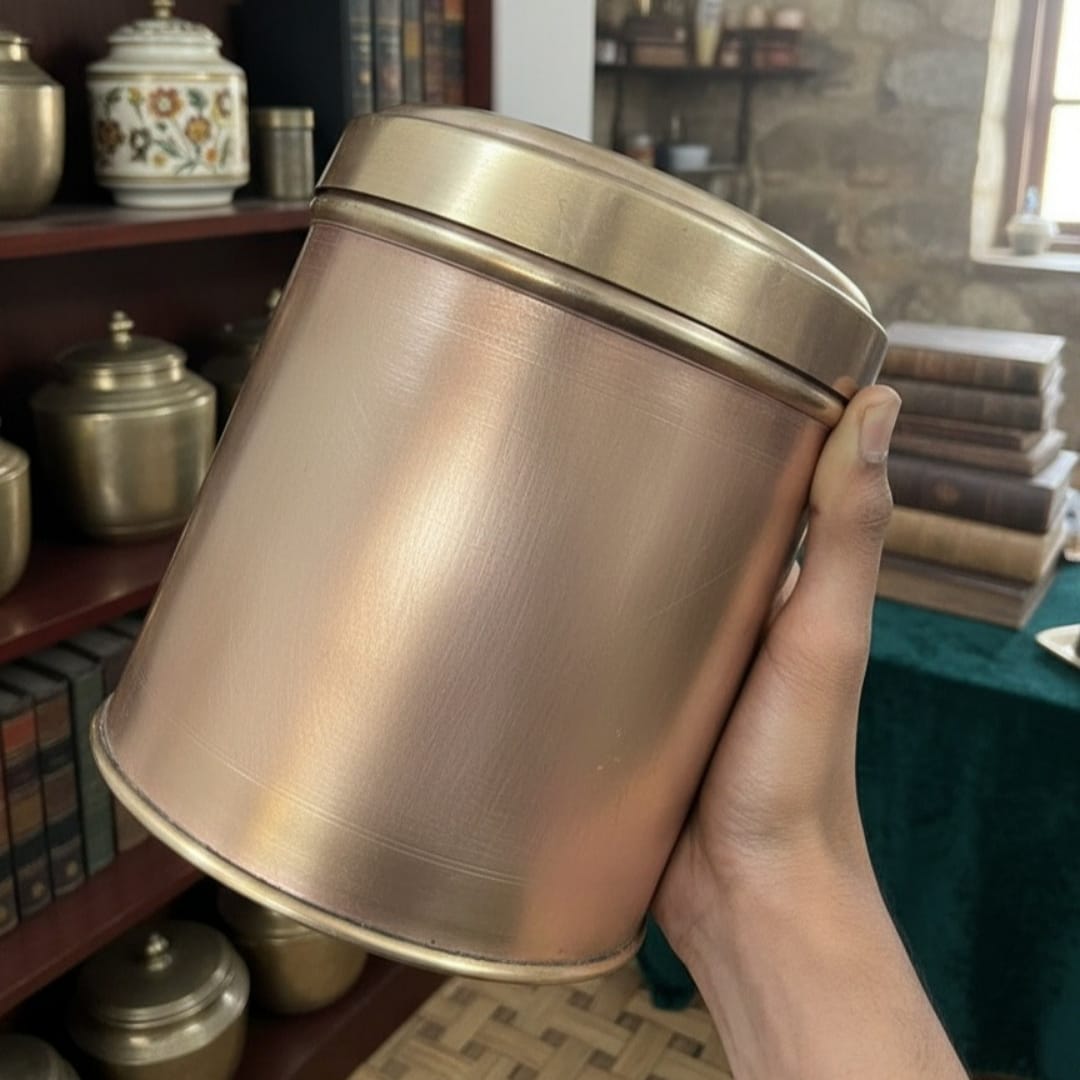 1985 Antique Brass Pedi Kati Box Set of 3 | Ornate Heritage Storage Nesting Boxes