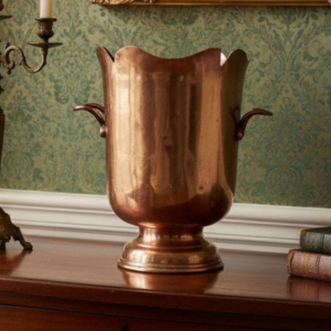 1985 Antique Brass Ice Bucket | Traditional English Serving Vessel