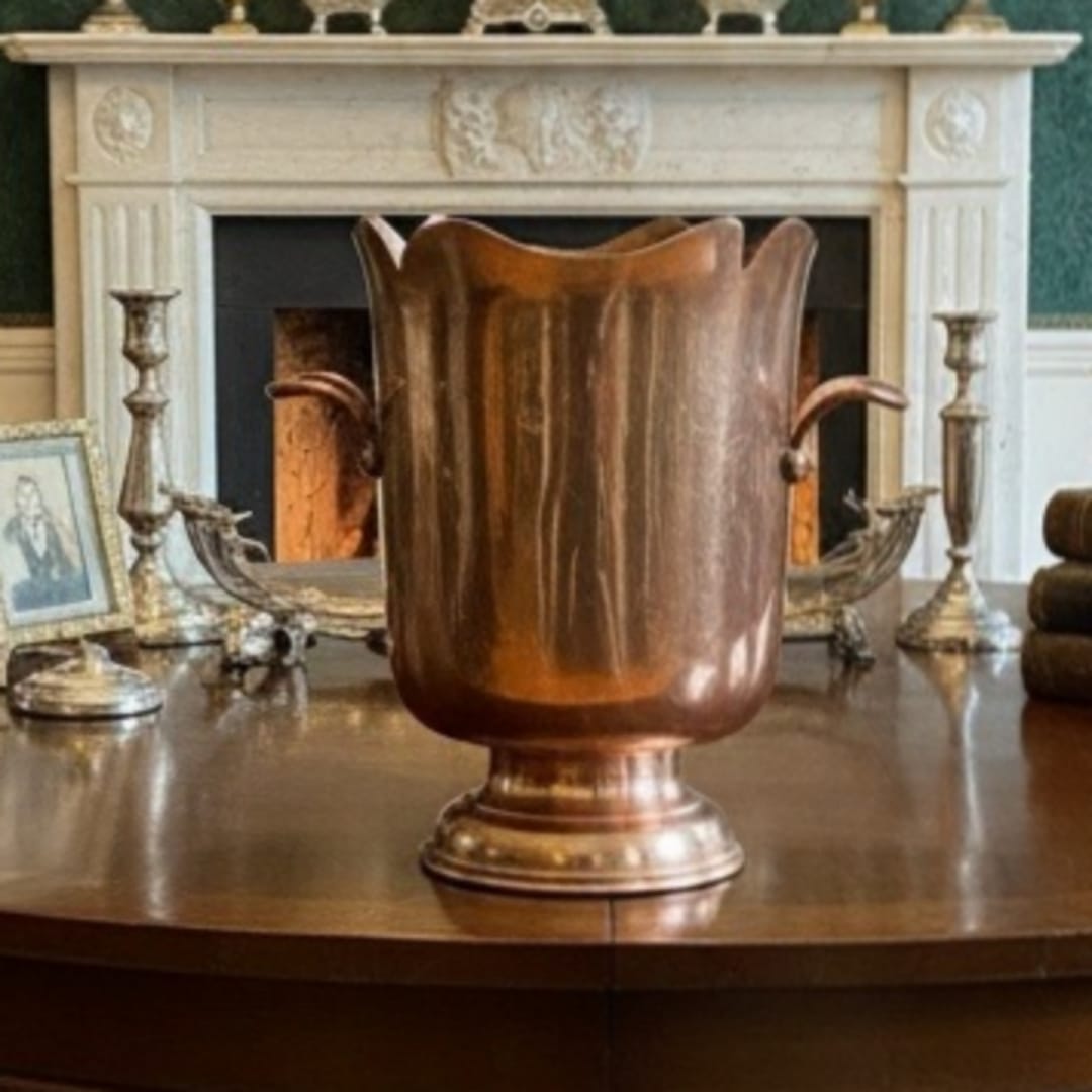 1985 Antique Brass Ice Bucket | Traditional English Serving Vessel