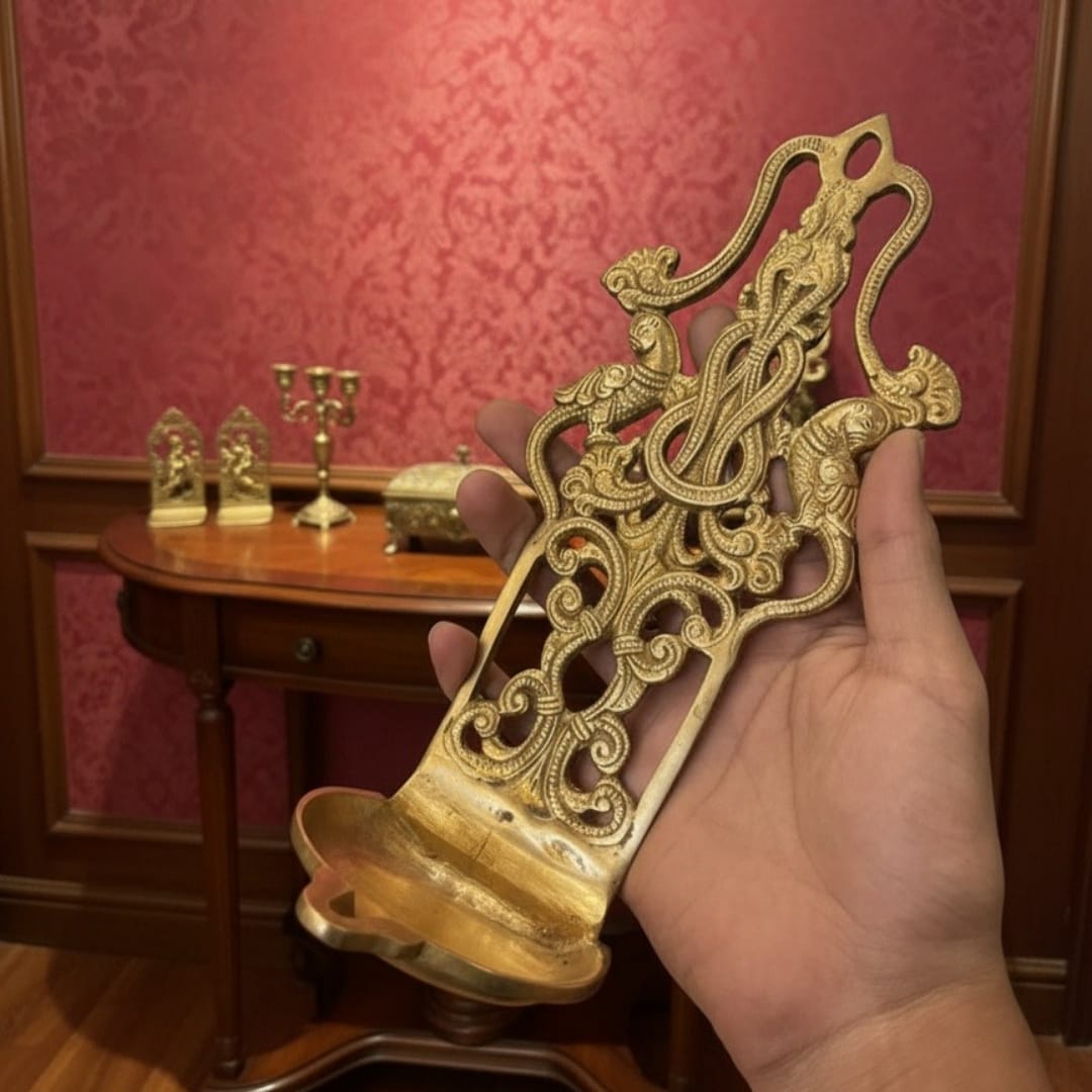 1978 Antique Brass Diya Set of 4 | Traditional Indian Oil Lamp Collection