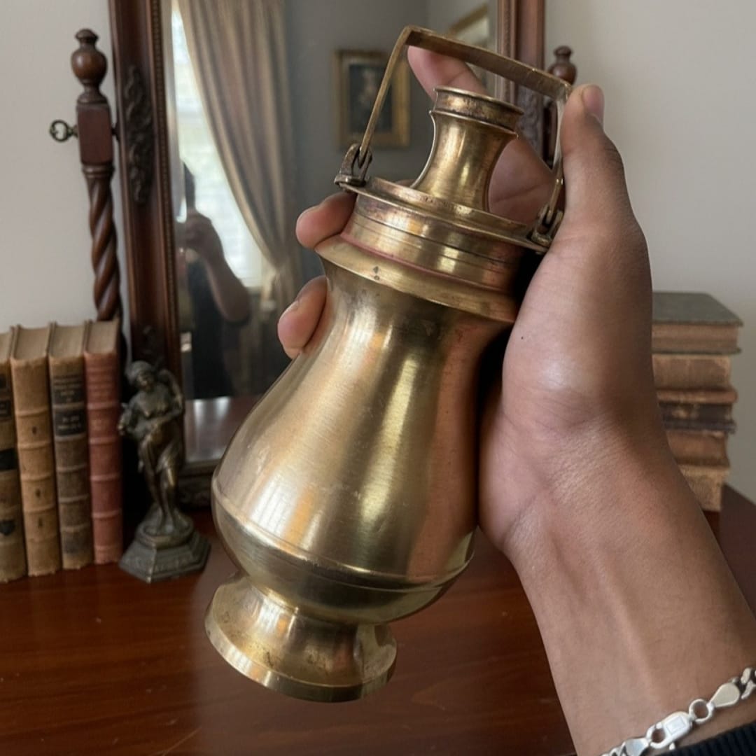 1982 Antique Brass Water Bottle | Traditional Flask