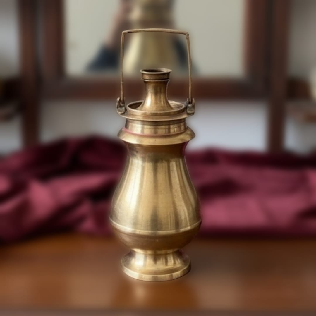 1982 Antique Brass Water Bottle | Traditional Flask
