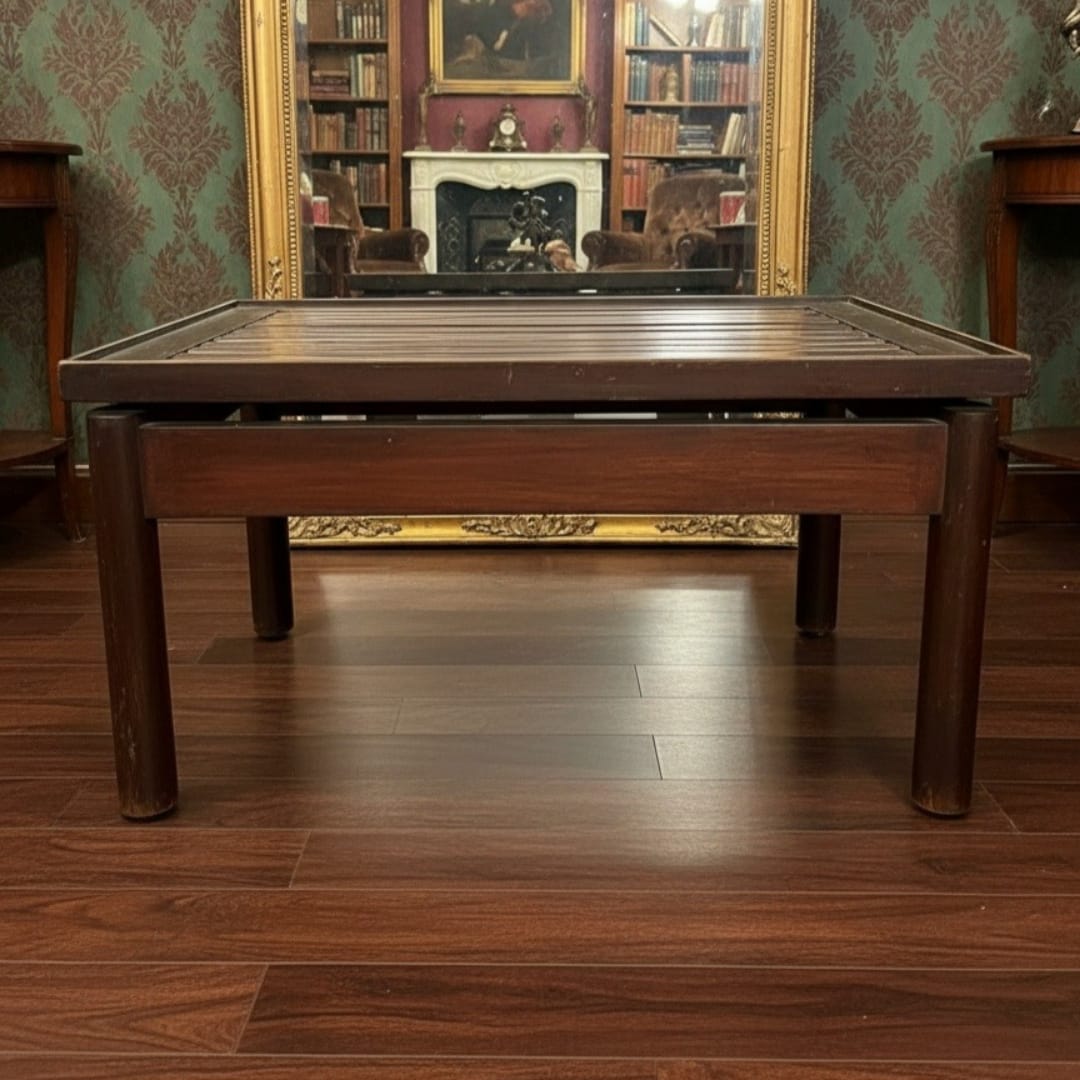 1979 Antique Teakwood Table | Rustic Side Table