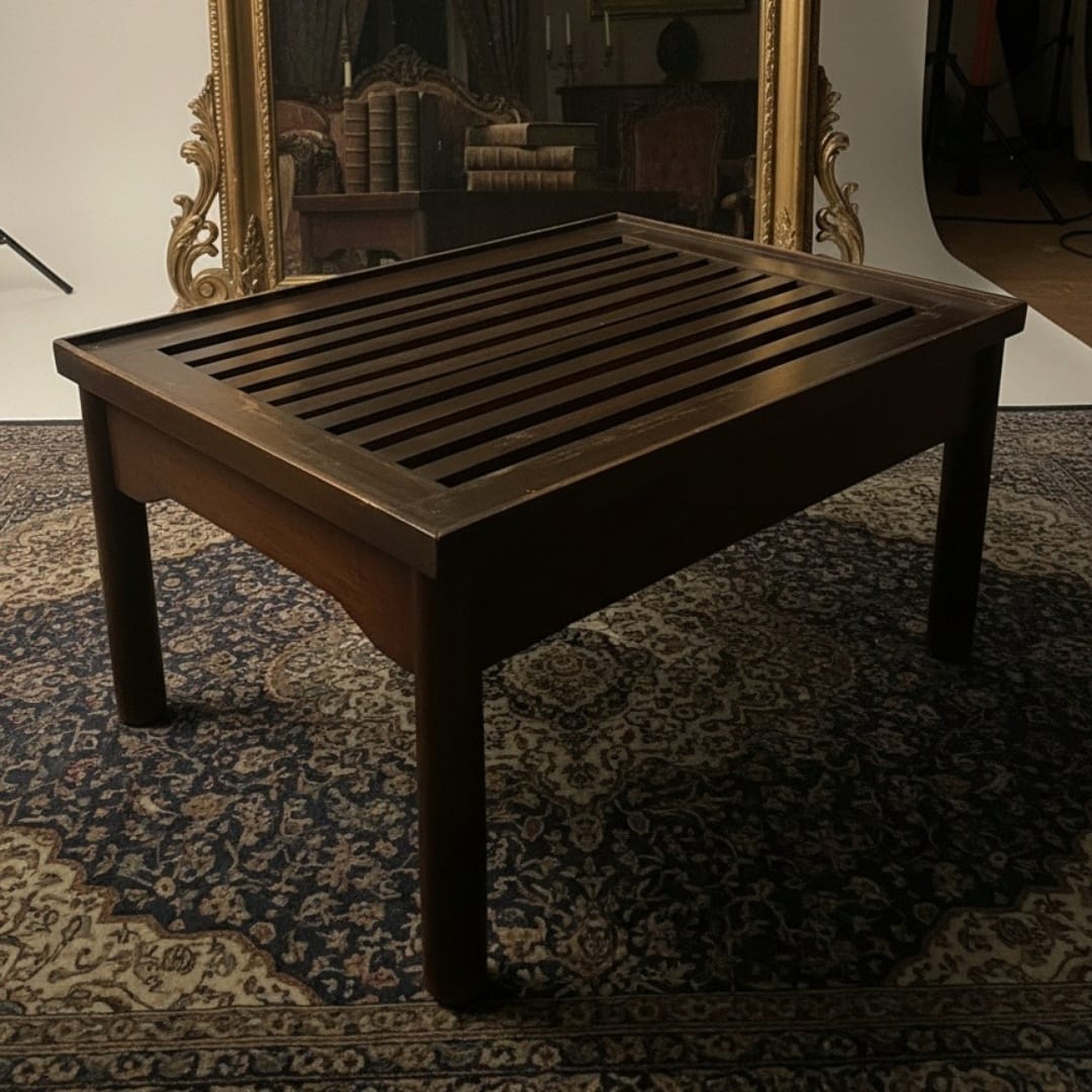 1979 Antique Teakwood Table | Rustic Side Table