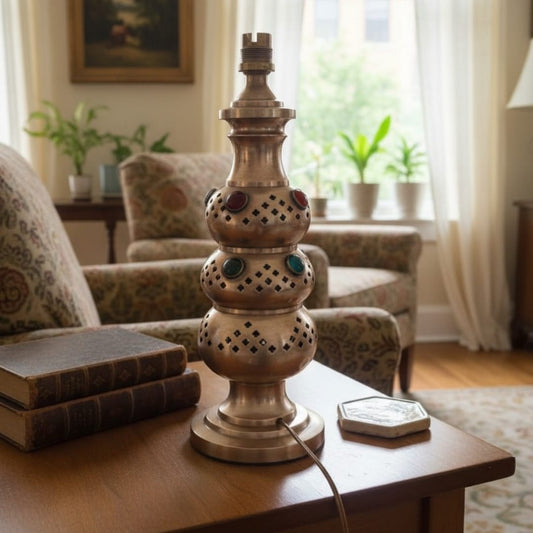 1988 Antique Brass Lamp | Traditional Brass Lighting Accent