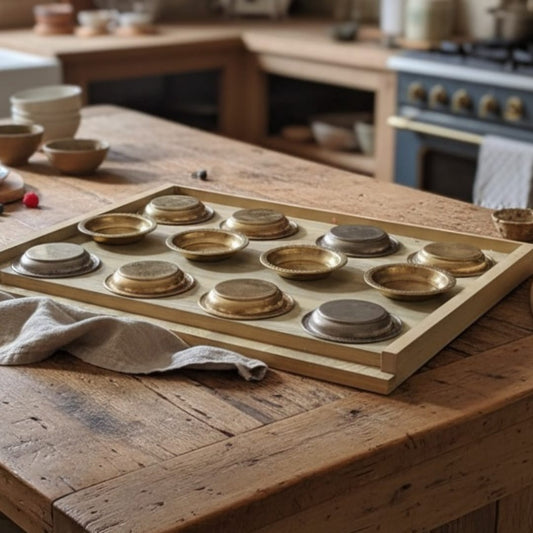 1989 Antique Brass Small Vati Bowls Set of 12 | Traditional Brass Tableware