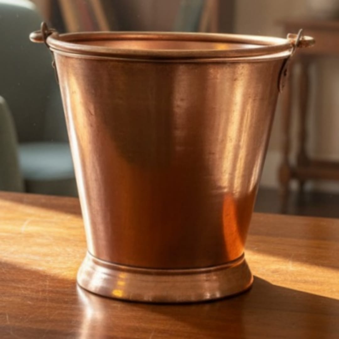 1979 Antique Brass Balti / Bucket | Large Brass Utility Vessel