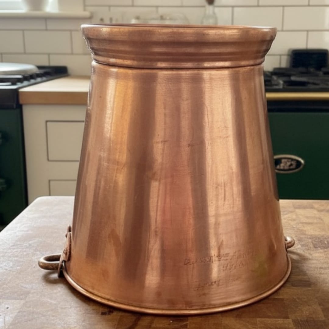 1979 Antique Brass Balti / Bucket | Large Brass Utility Vessel