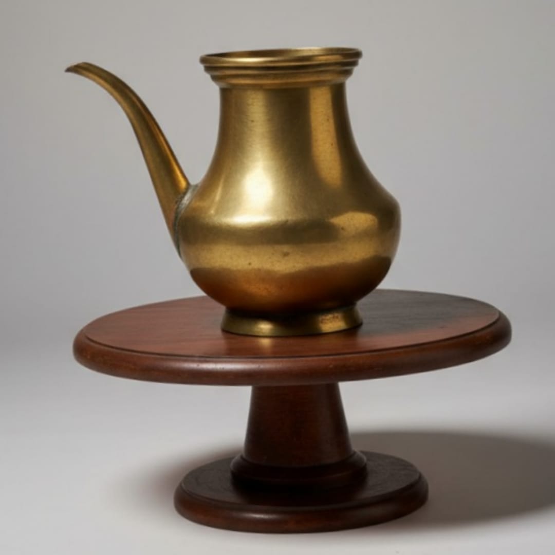 1973 Antique Brass Kamandal and Kalash in Pair | Dual Form Water Vessels - Bombay Antiques