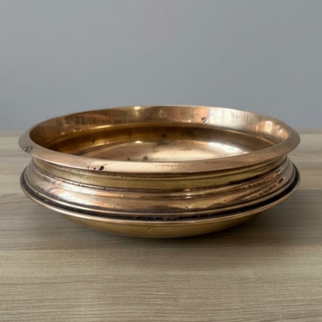 1974 Antique Bronze Urli | Compact 8 Inch Decorative Bowl - Bombay Antiques