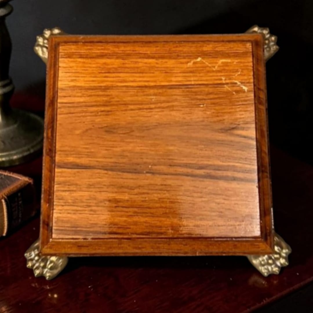 1972 Antique Teakwood Small Path | Compact Wooden Display Base - Bombay Antiques