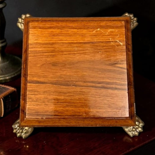 1972 Antique Teakwood Small Path | Compact Wooden Display Base - Bombay Antiques