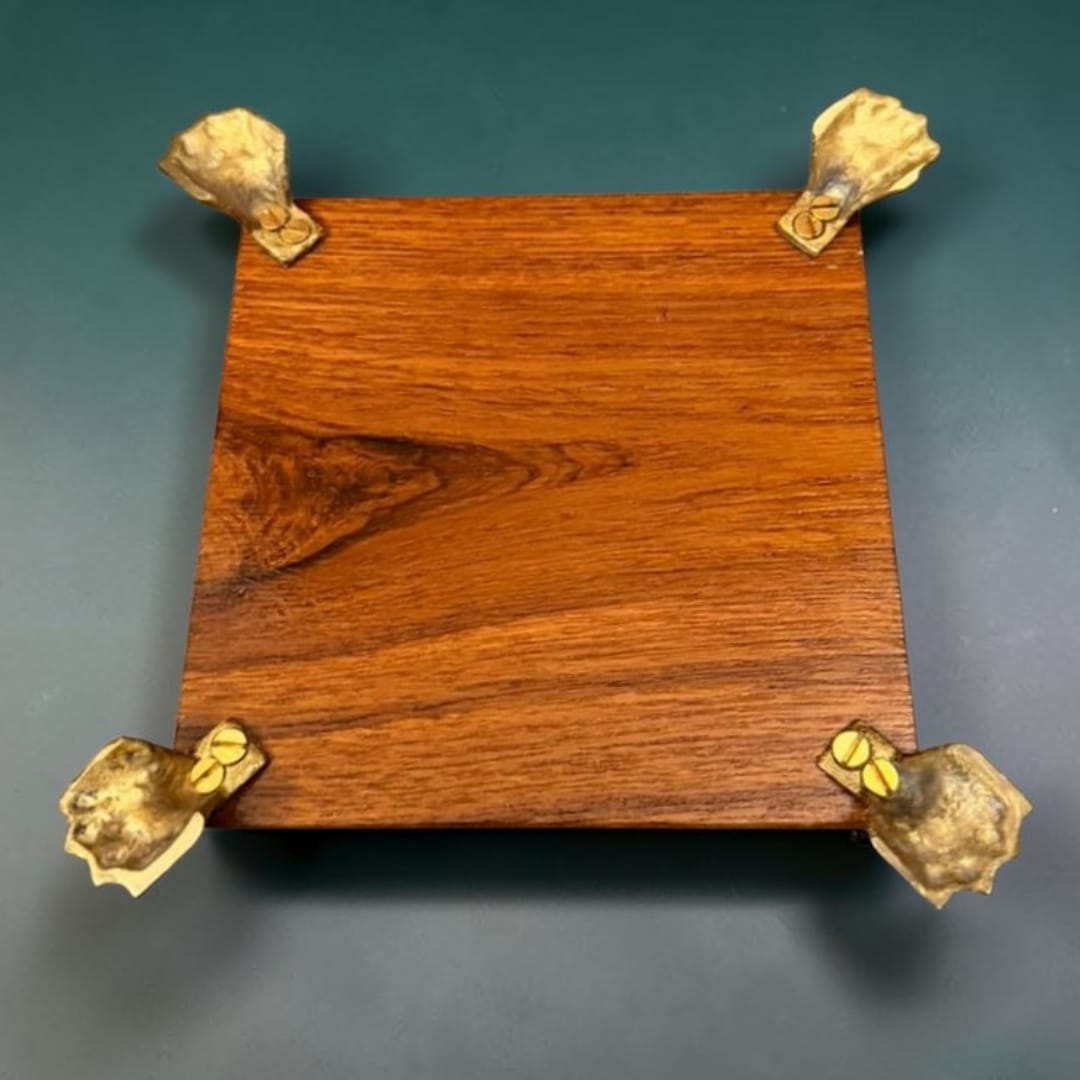 1972 Antique Teakwood Small Path | Compact Wooden Display Base - Bombay Antiques