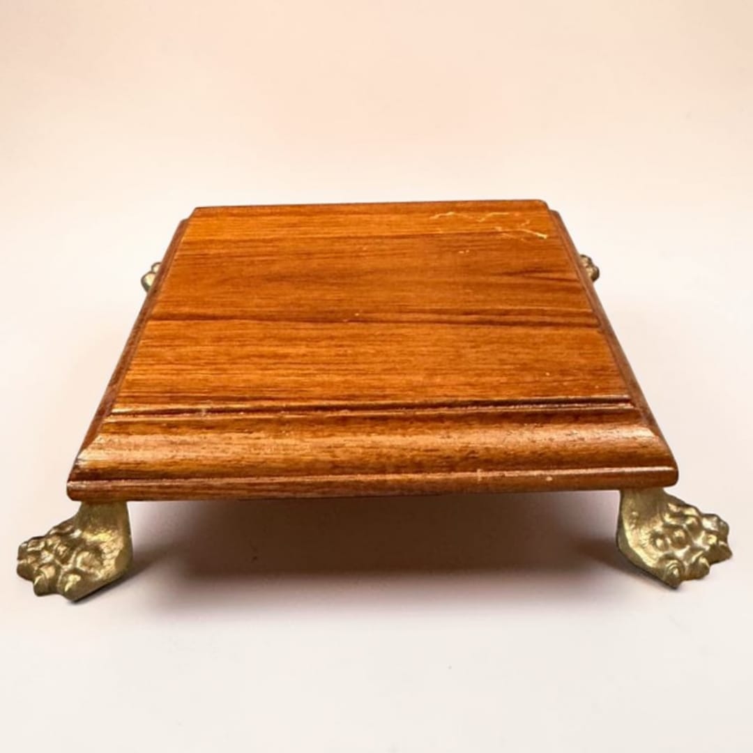 1972 Antique Teakwood Small Path | Compact Wooden Display Base - Bombay Antiques