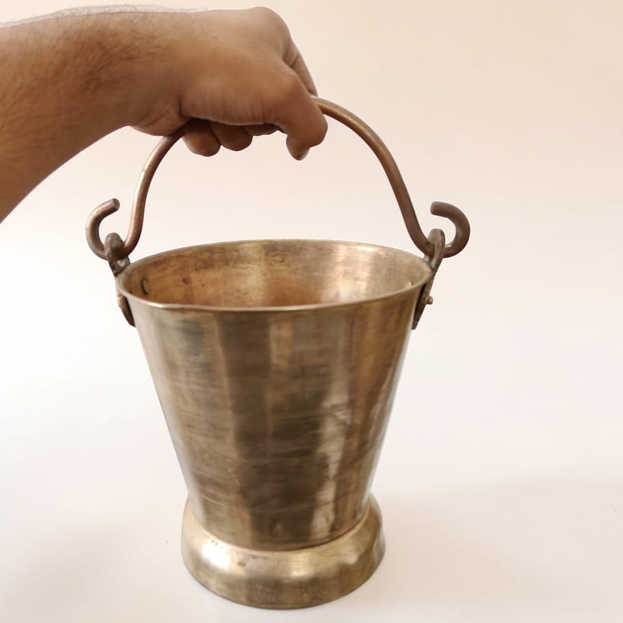 1986 Antique Brass Bucket | Traditional Brass Water Vessel - Bombay Antiques