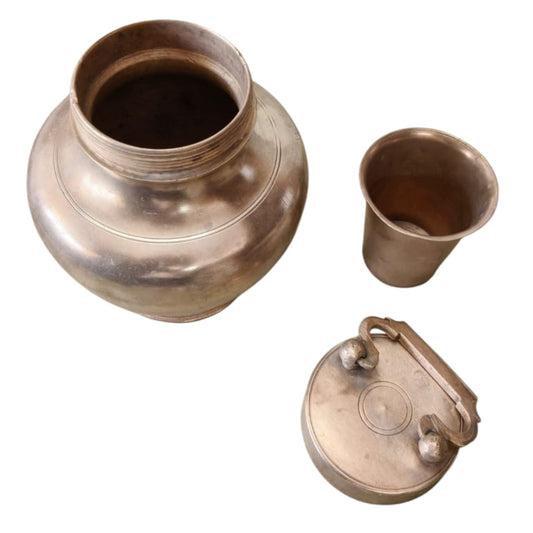 1977 Antique Brass Kalash | Traditional Brass Water Vessel - Bombay Antiques