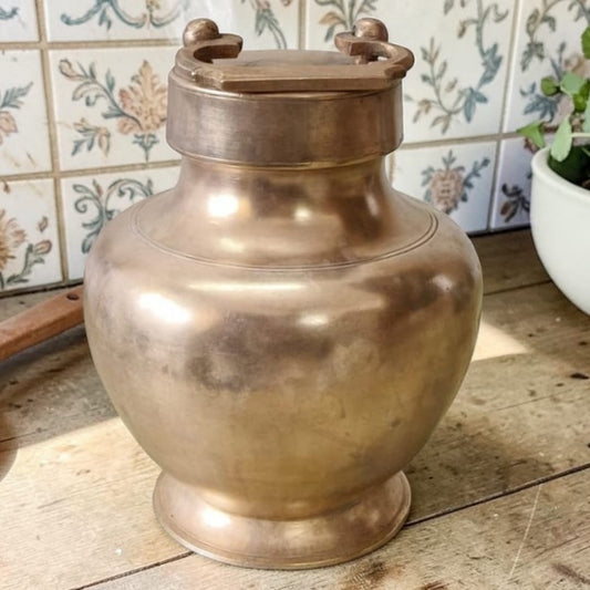 1977 Antique Brass Kalash | Traditional Brass Water Vessel - Bombay Antiques