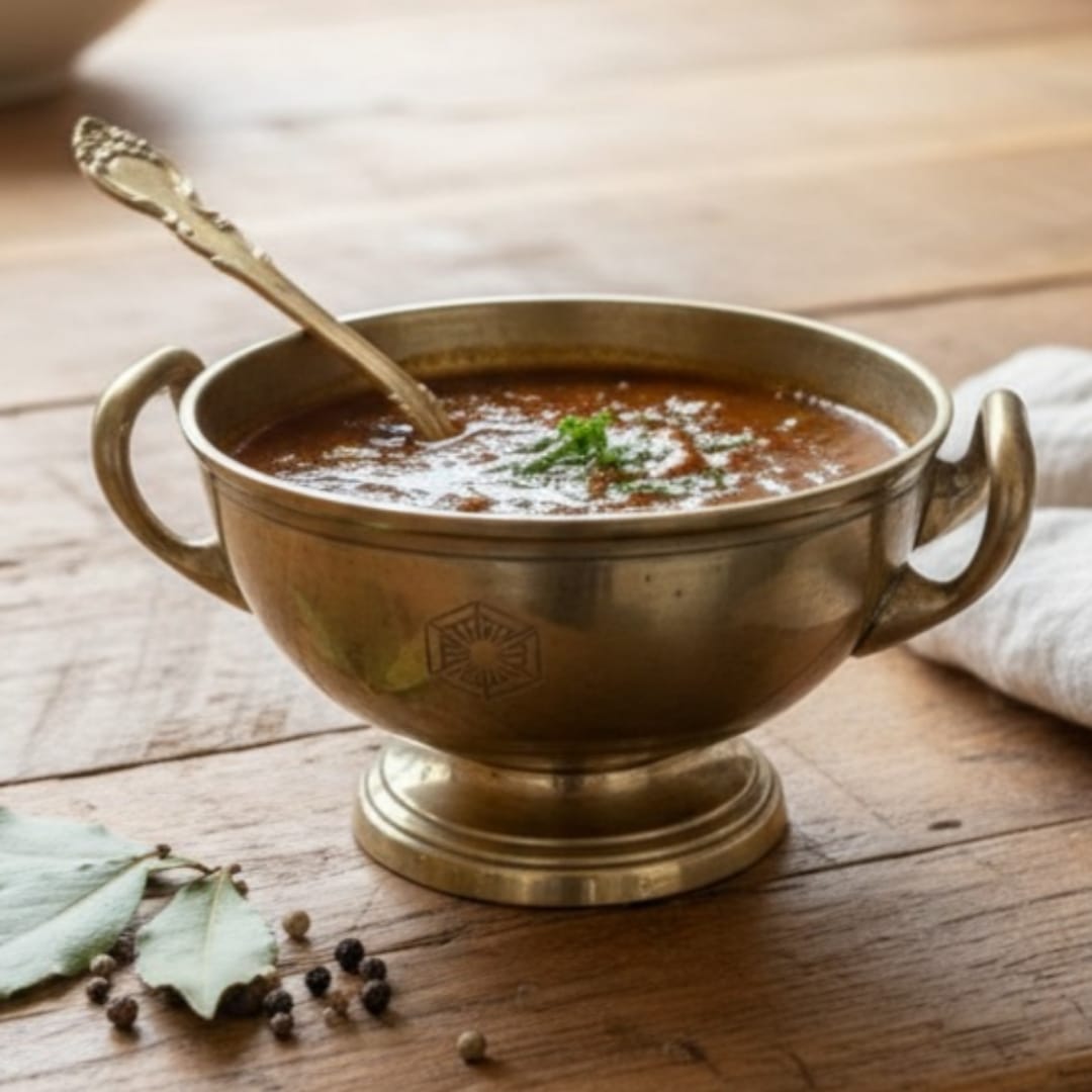 1985 Antique Brass Bowls Set of 3 with Spoons | Decorative Brass Serving Set - Bombay Antiques
