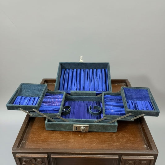 1987 Antique Wooden Jewelry Box with Lock | Decorative Storage Box