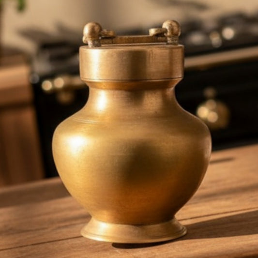 1975 Antique Brass Gangajal Kalash | Decorative Brass Storage Vessel